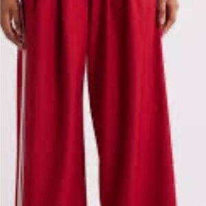 Lioness Red Wide Leg Pants Women’s Size L Statement High Rise Trendy Chic Y2K